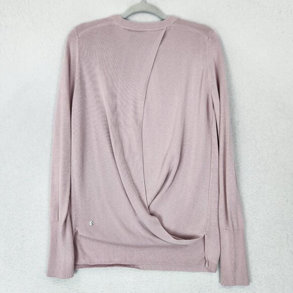 Lululemon Sweater Womens 4 Pink Still At Ease Cashmere Blend Open Back Pullover - Picture 8 of 10